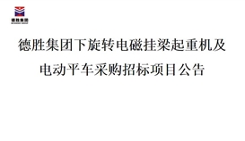 德勝集團下旋轉(zhuǎn)電磁掛梁起重機及電動平車采購招標(biāo)項目